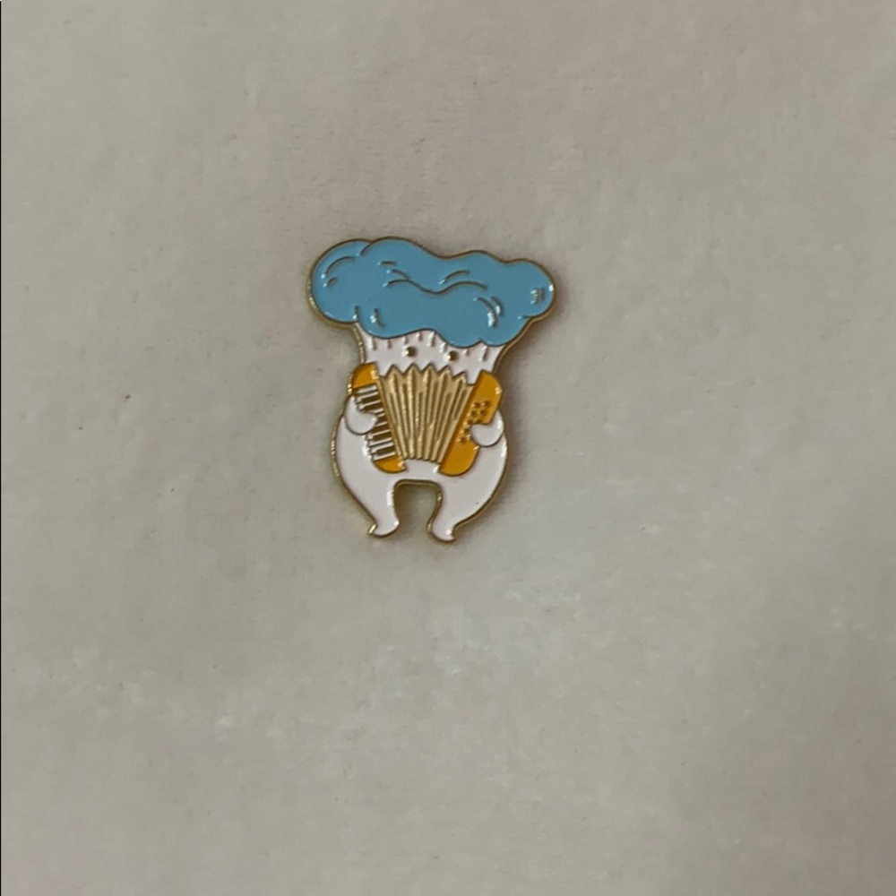 2/$16 Mushroom Man Accordion Enamel Pin